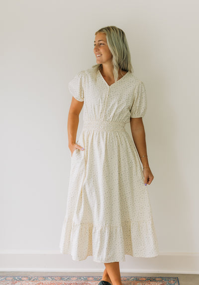 June' Button Down Midi Dress
