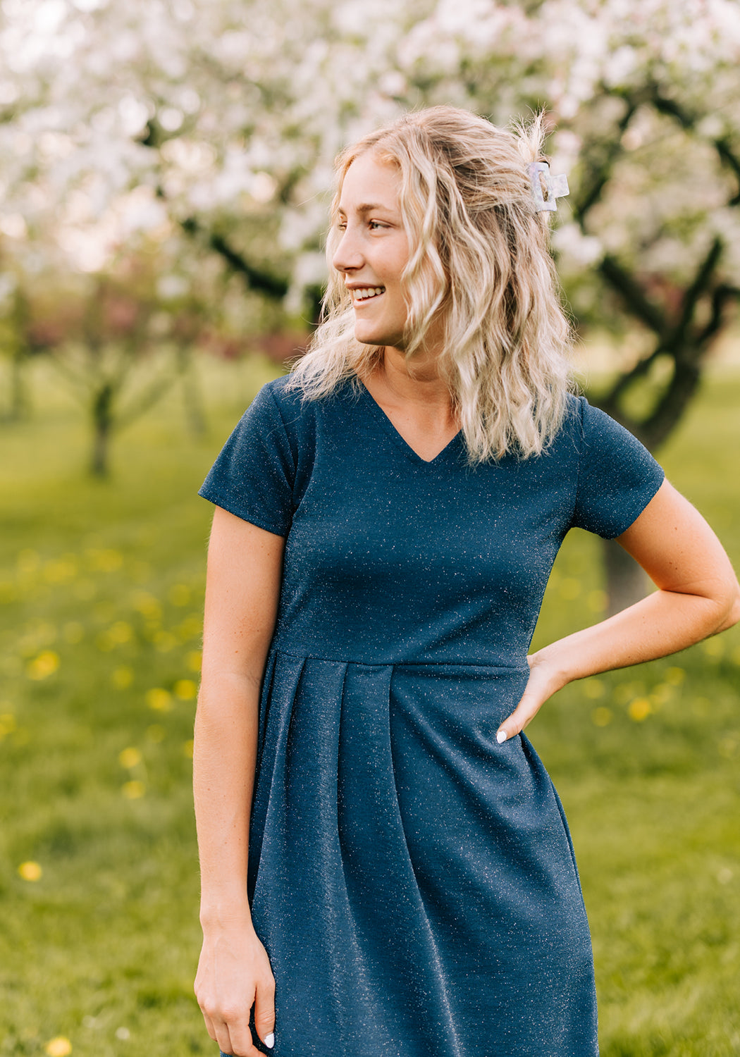 Kate' V Neck Midi Dress – Grace and Joy Company