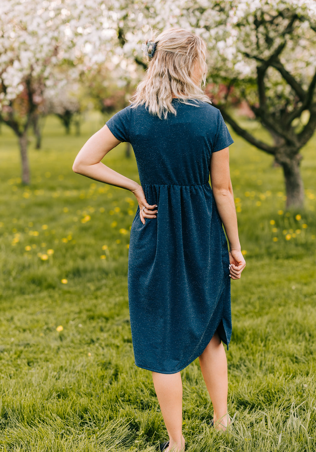 Kate' V Neck Midi Dress  Grace and Joy Company