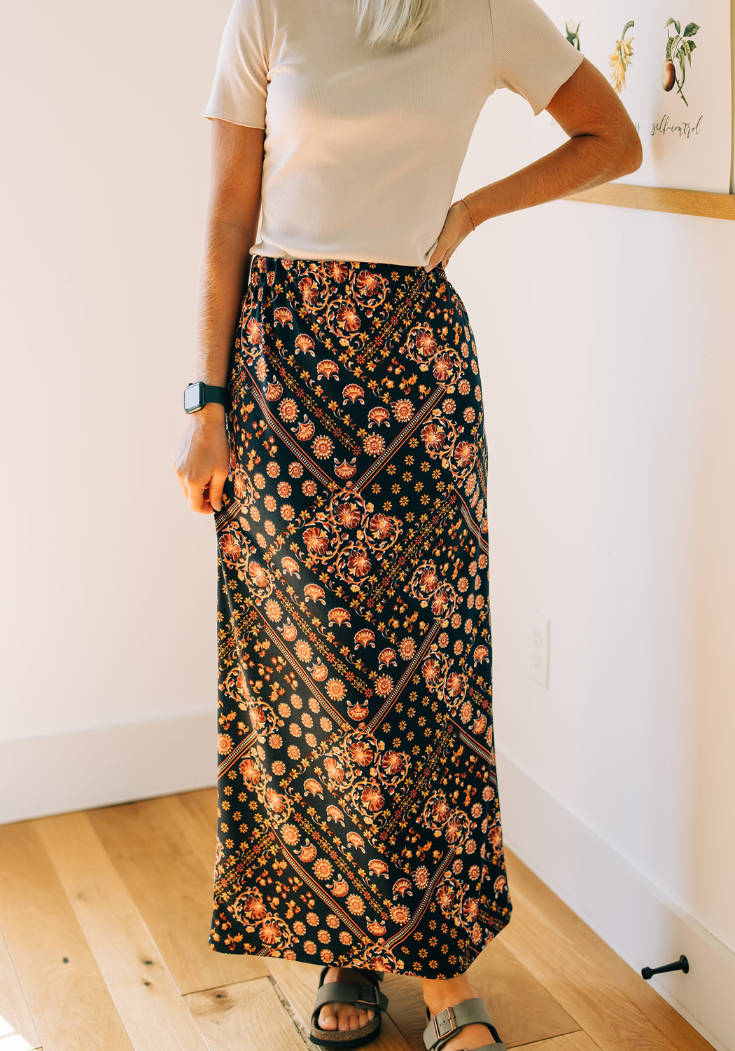 knee length dresses for ladies Hollian Draped Maxi Skirt | Wine | Womens main image 0