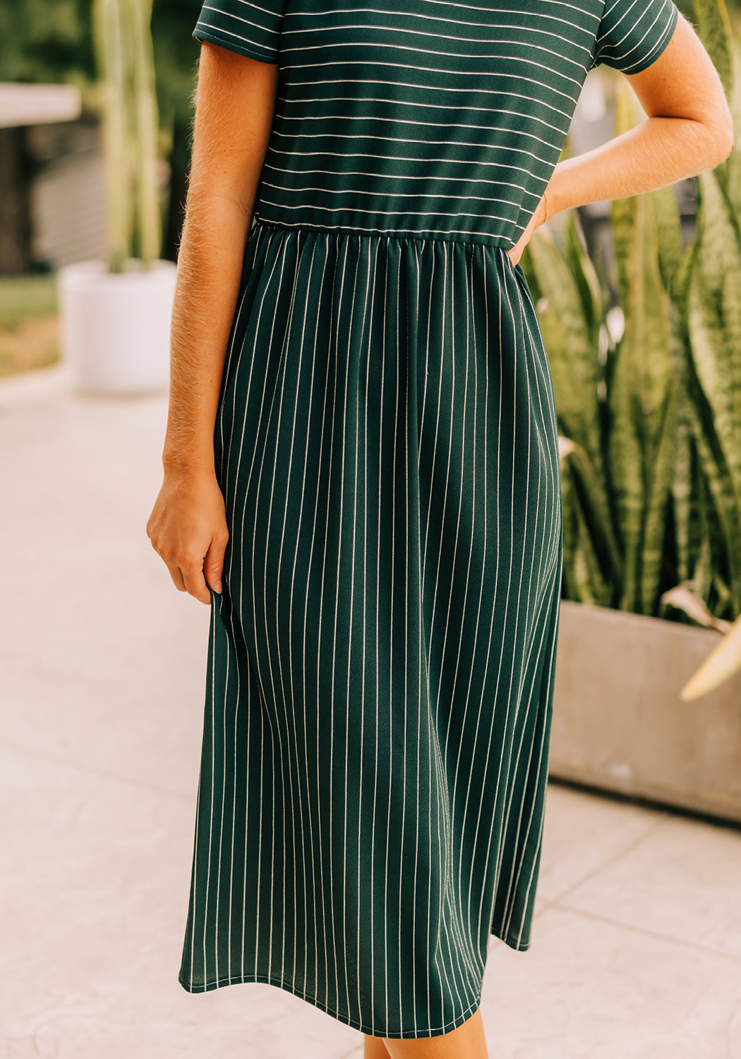 grey knit maxi dress Striped Knit Maxi Dress L main image 1