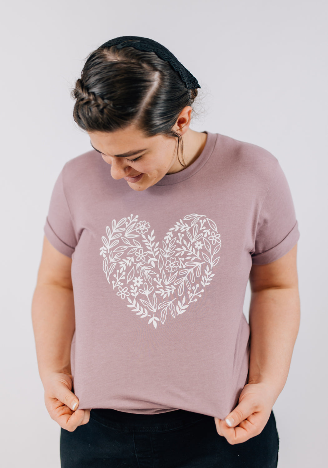 Lavender Floral Heart Tee