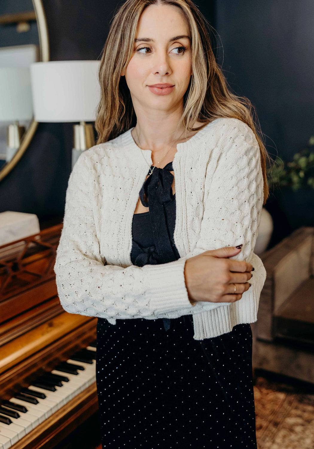 'Mae' Bowtie Cardigan