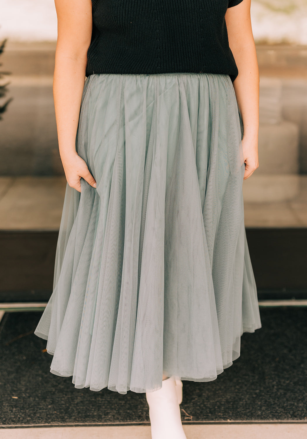 'Maeve' Tulle Midi Skirt