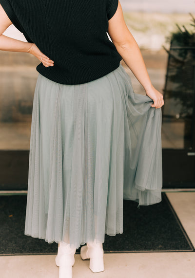 'Maeve' Tulle Midi Skirt