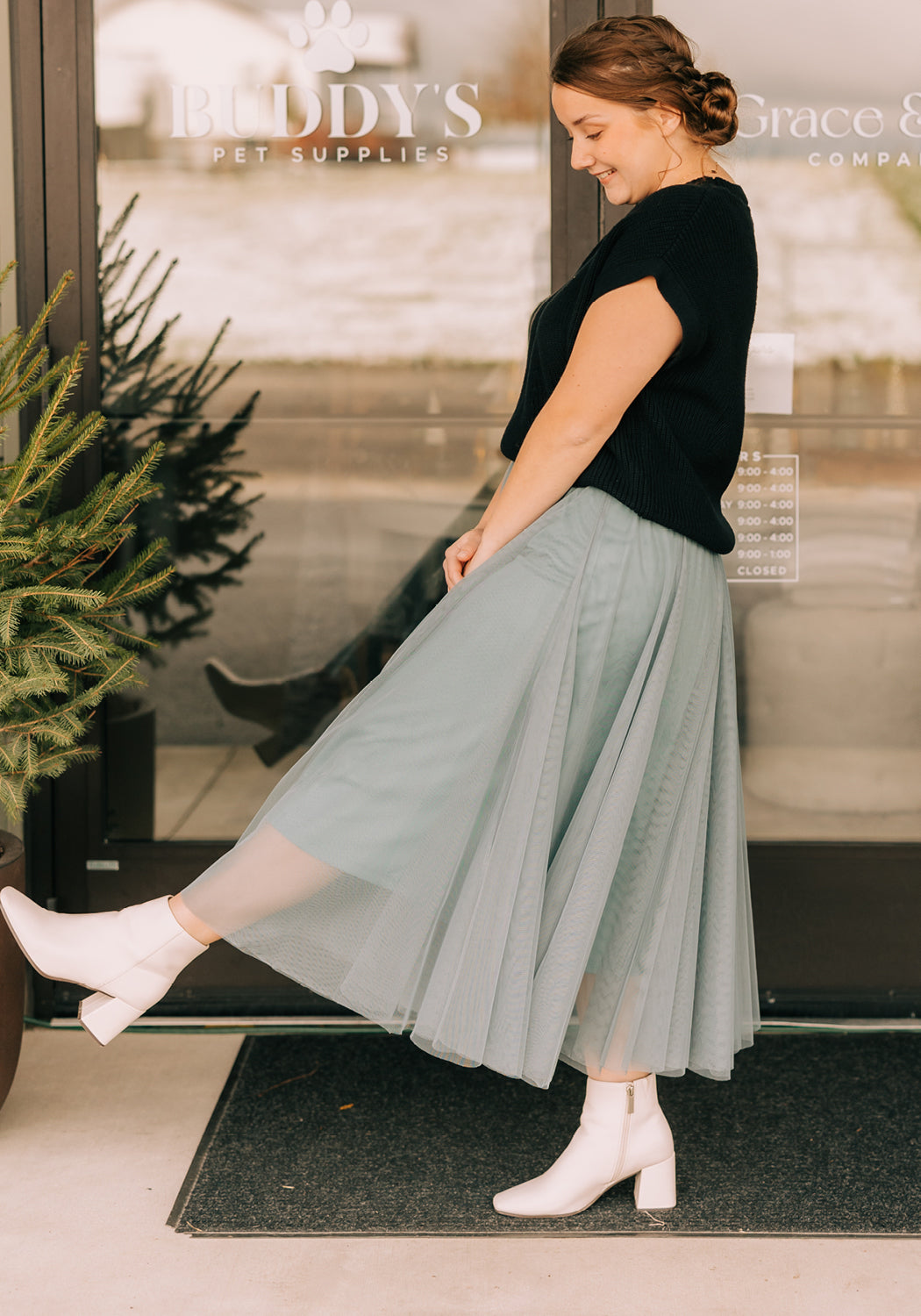 'Maeve' Tulle Midi Skirt