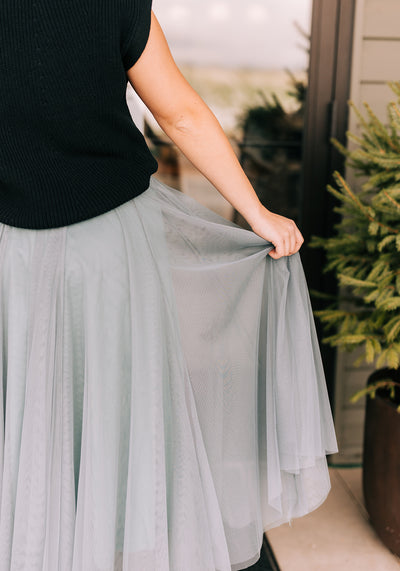 'Maeve' Tulle Midi Skirt