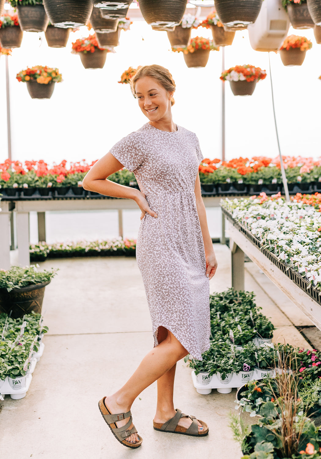 'Maggie' Floral Knit Midi Dress