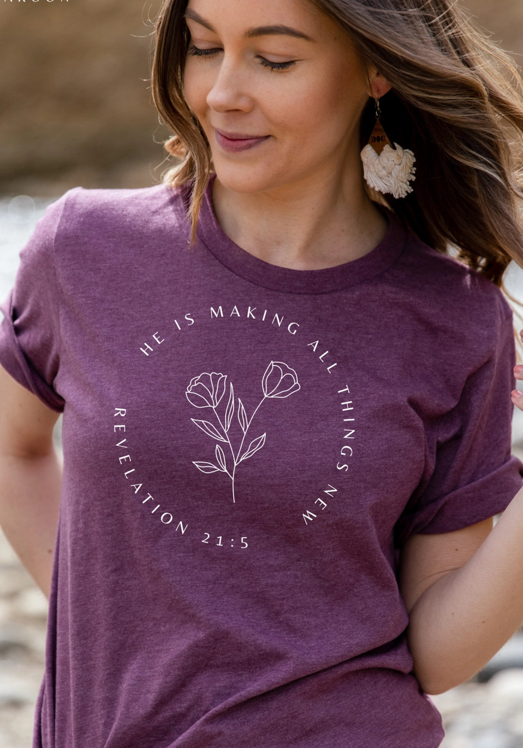 He Makes All Things New T-Shirt | Maroon