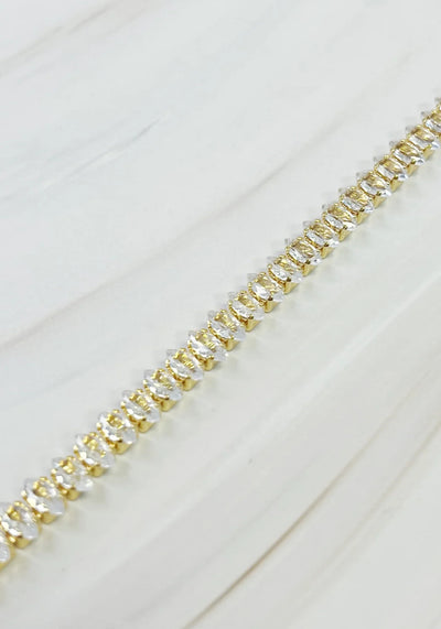 Marquise Cut Sparkle Tennis Bracelet