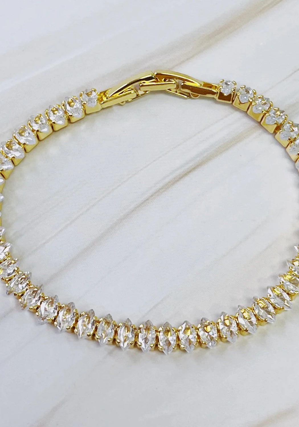 Marquise Cut Sparkle Tennis Bracelet