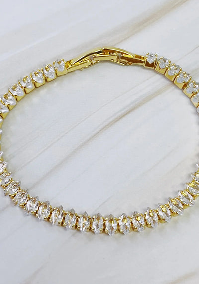 Marquise Cut Sparkle Tennis Bracelet