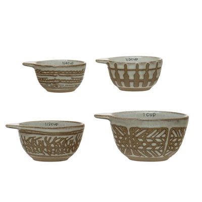 Measuring Cups with Wax Relief Pattern