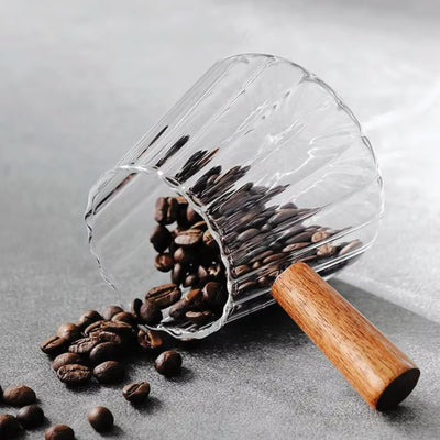 Mini Wooden Handle Glass Measuring Cup