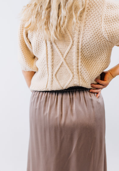 'Nova' Satin Lined Midi Skirt