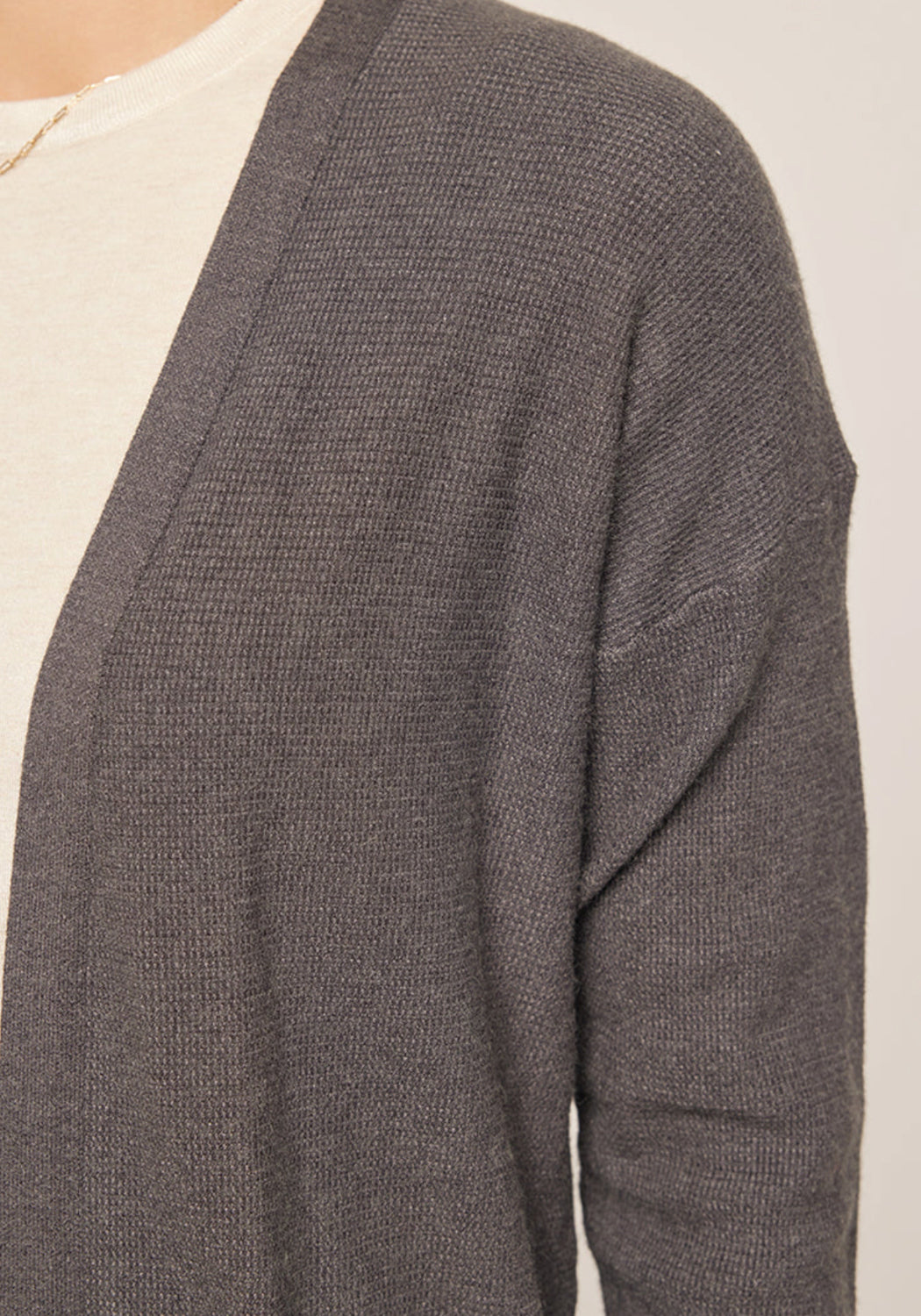 'Novia' Waffle Textured Soft Touch Cardigan