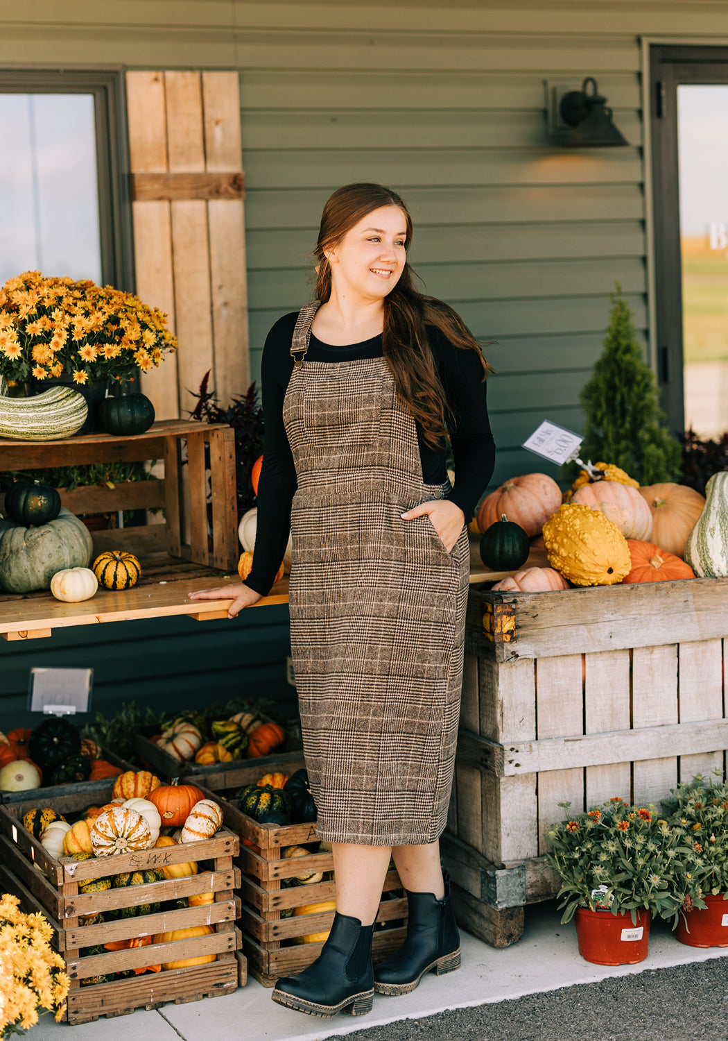 'Oakley' Plaid Overall Dress