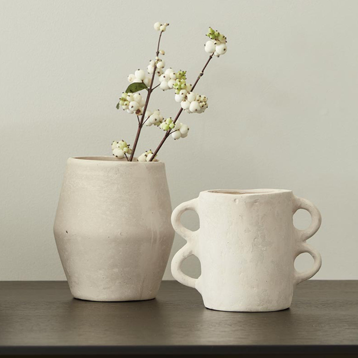 Paper Mache Vase with Handles