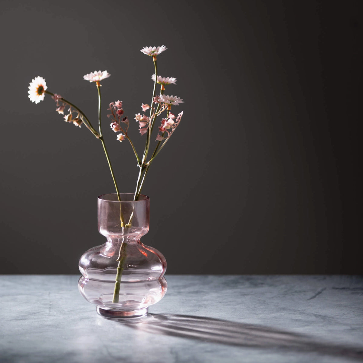 Pink Glass Narrow Neck Vase