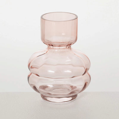 Pink Glass Narrow Neck Vase