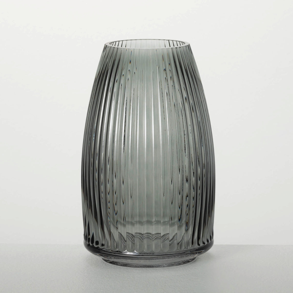 Ribbed Black Vase