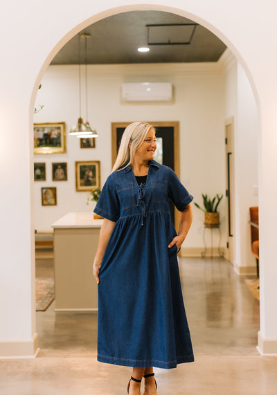 denim dress for church Devine Sport 63151-NV-IH Church Dress