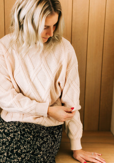 'Sarah' Beige Knit Sweater