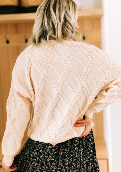 'Sarah' Beige Knit Sweater