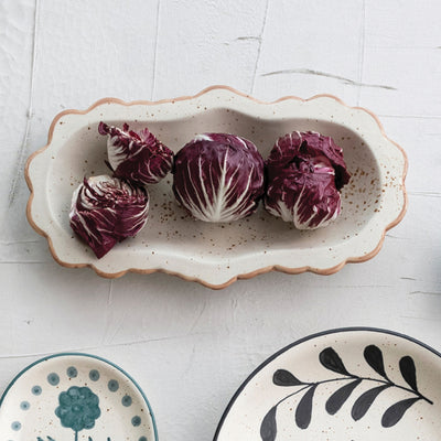 Stoneware Scalloped Platter