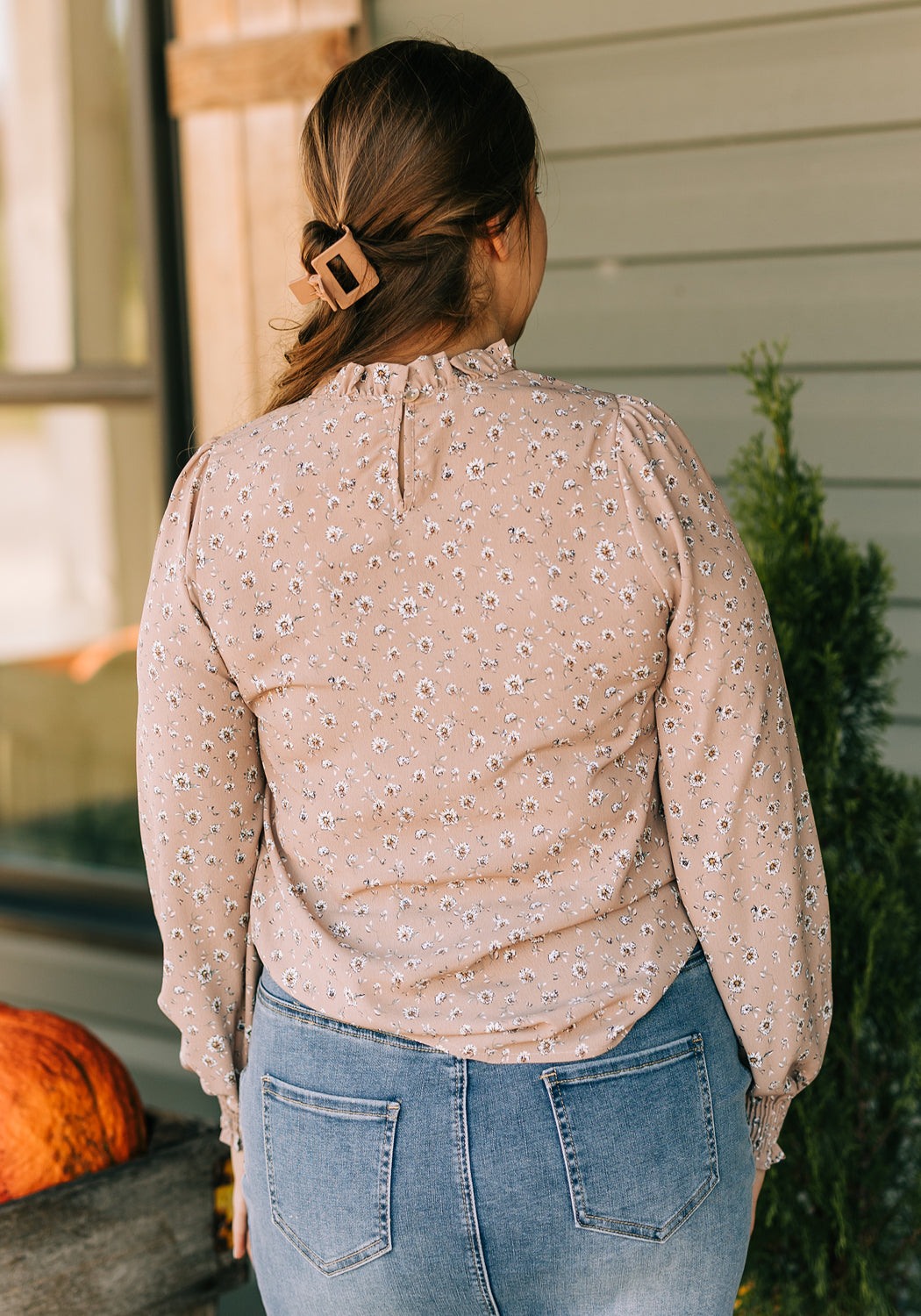 'Sydney' Floral Top with Mock Neck