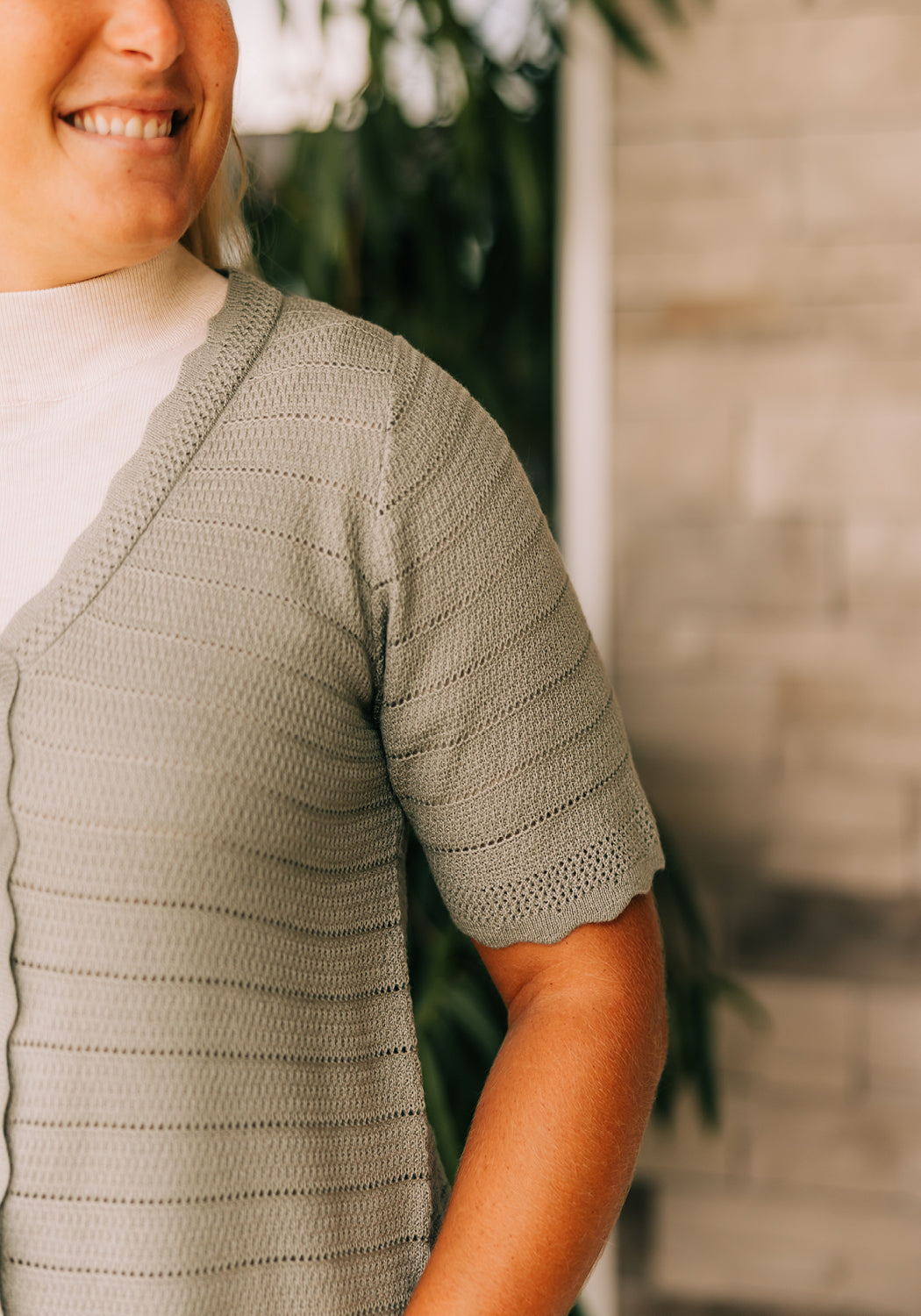 Tammie' Button Up Short Sleeve Sweater – Grace and Joy Company