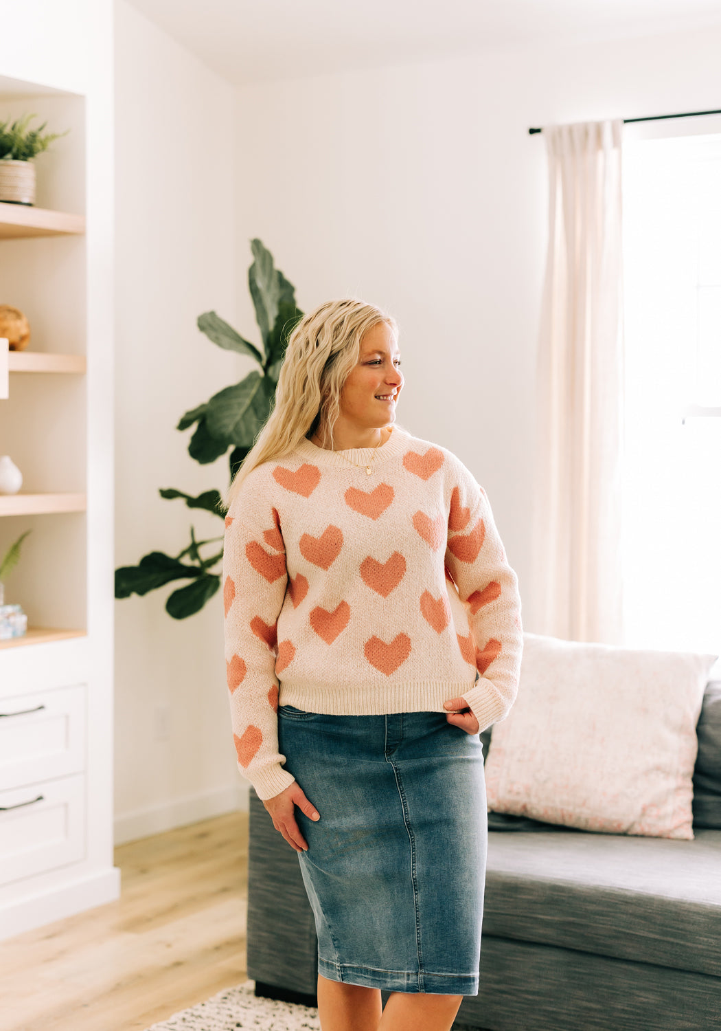 'Vallie' Cute Heart Sweater