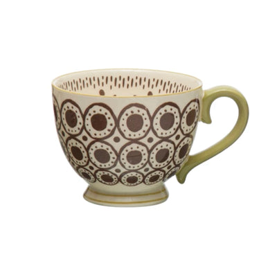 Vintage Stoneware Mug with Pattern