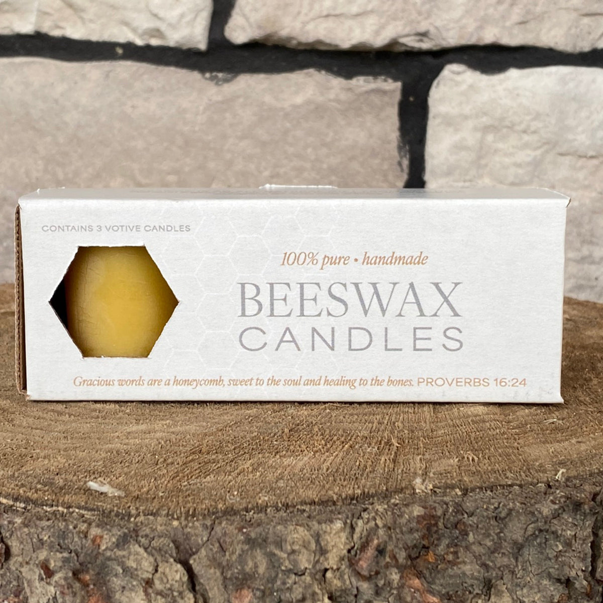 Pure Beeswax Votive Candle - 3 pack