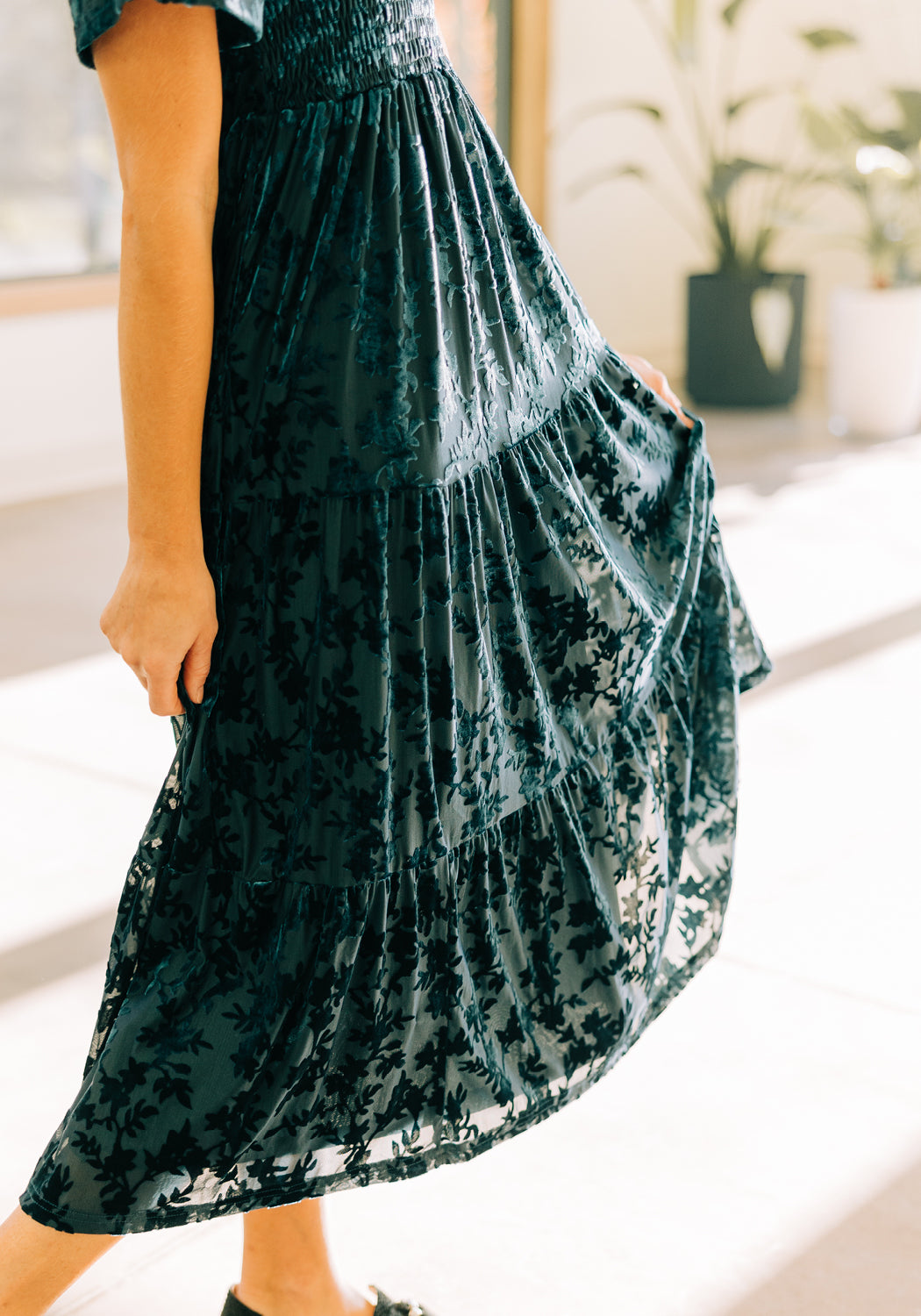 'Willow' Printed Velvet Maxi Dress