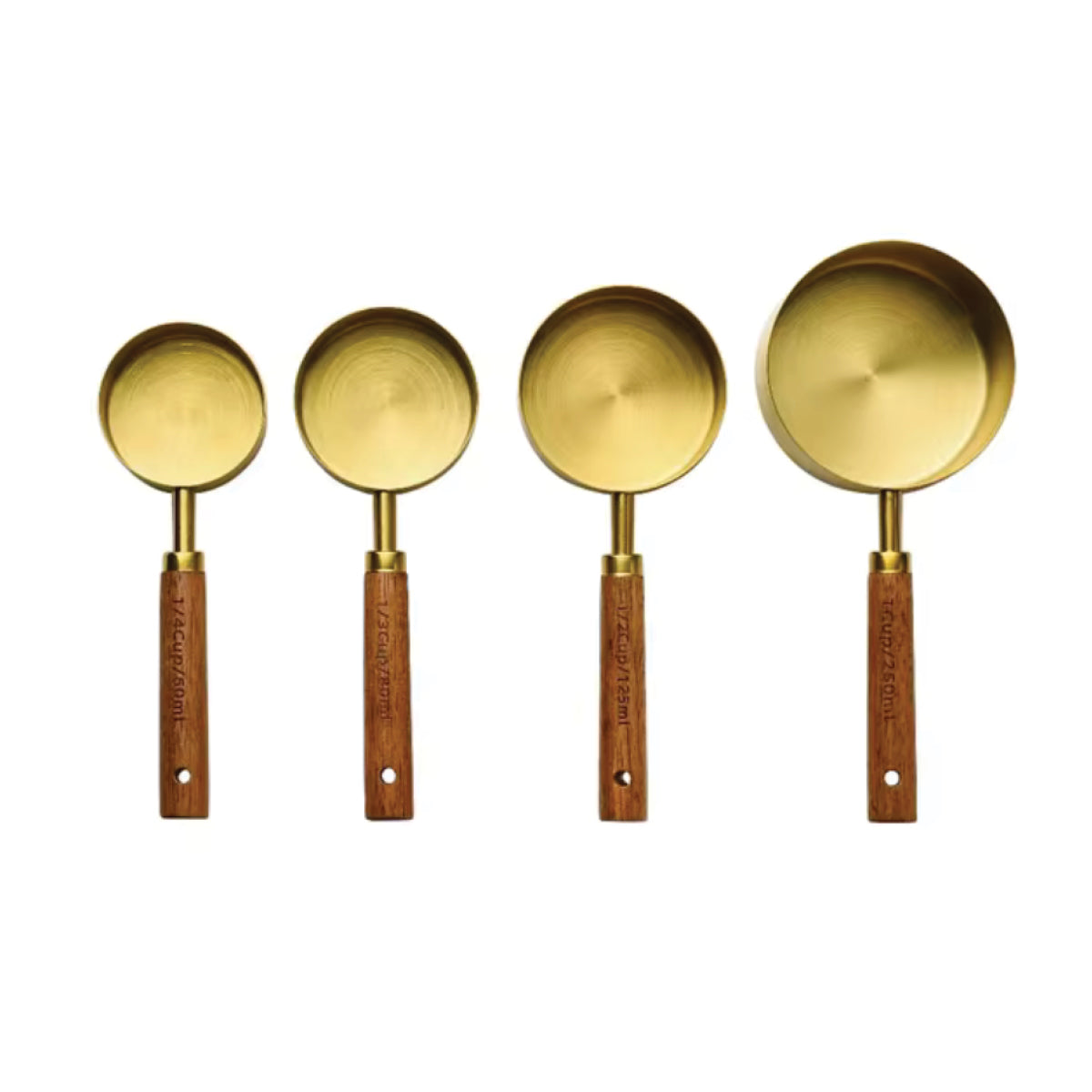 Wooden Handle Gold Measuring Sets