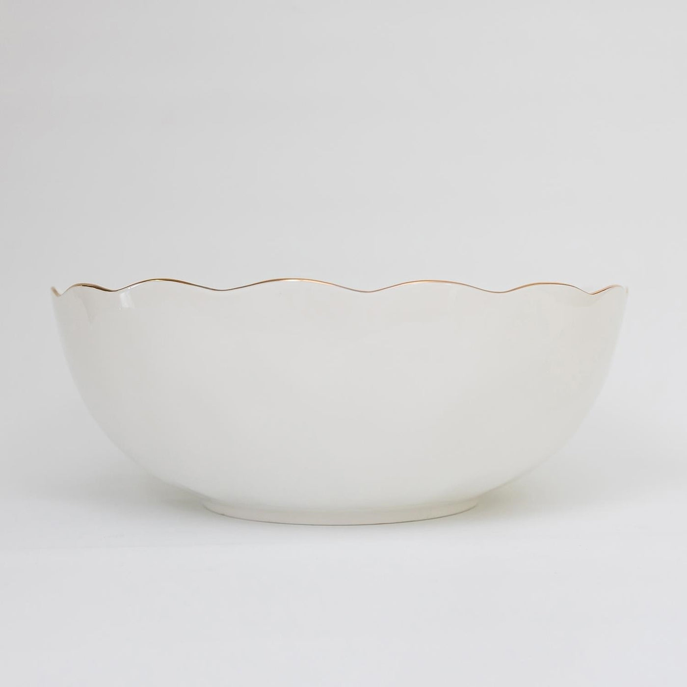 Large Ceramic Bowl with Gold Rim