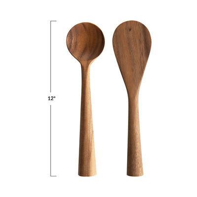 Hand-Carved Acacia Wood Standing Spoon