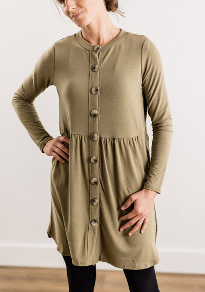 'Rory' Buttoned Cardigan With Side Pocket